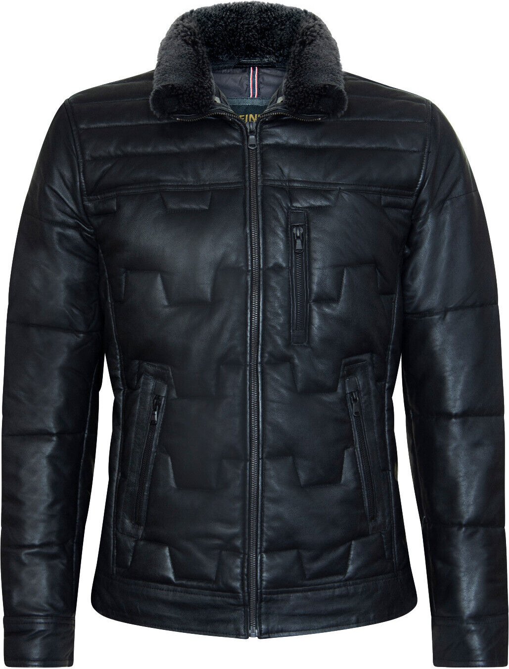 Gesteppte Bikerjacke aus Leder für Herren – Guayaquil