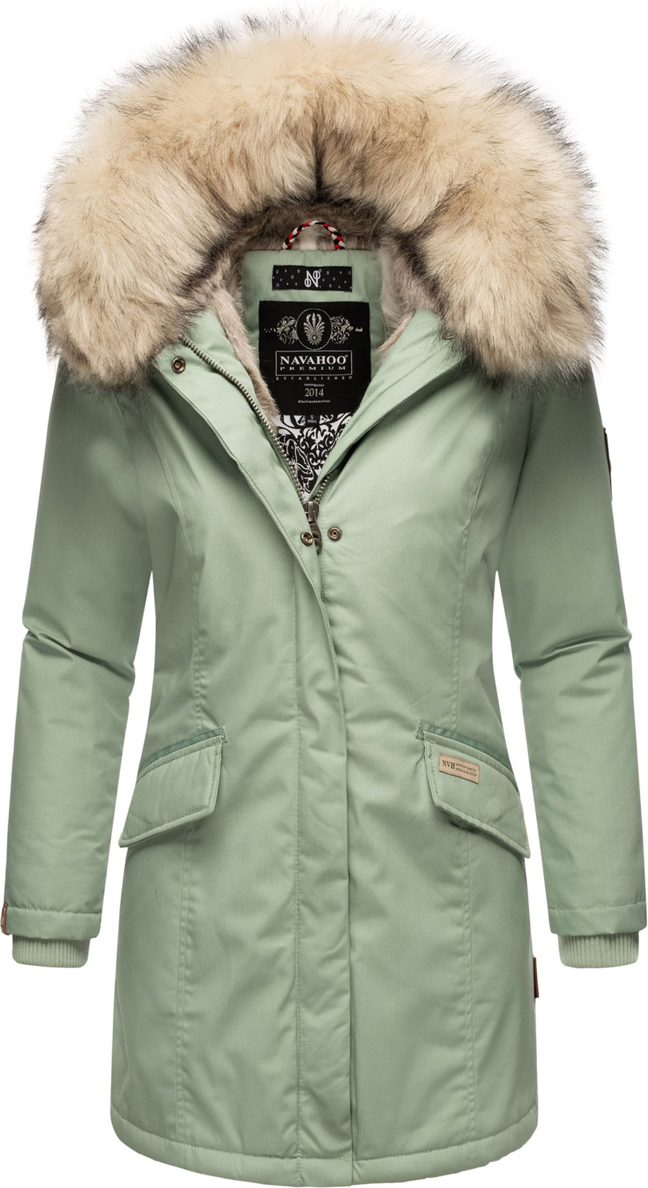 Navahoo Damen Winter Parka Cristal – Premium Kollektion mit Abnehmbarem Kunstfellkragen
