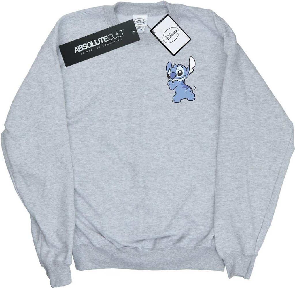 Disney - "Lilo And Stitch Stitch Backside Breast Print" Sweatshirt für Herren (Grau)