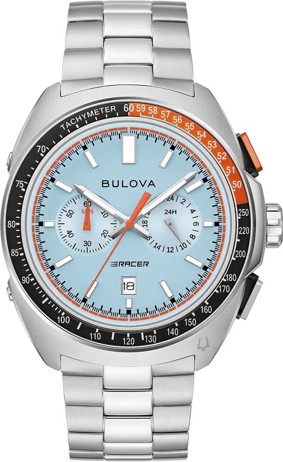 Bulova Racer Chronograph Silber Herren Armbanduhr 98B432