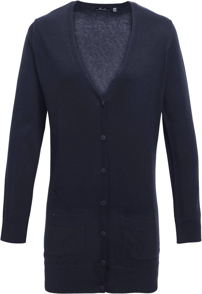 Premier Damen/Damen Langarm Strickjacke mit V-Ausschnitt (Marine)