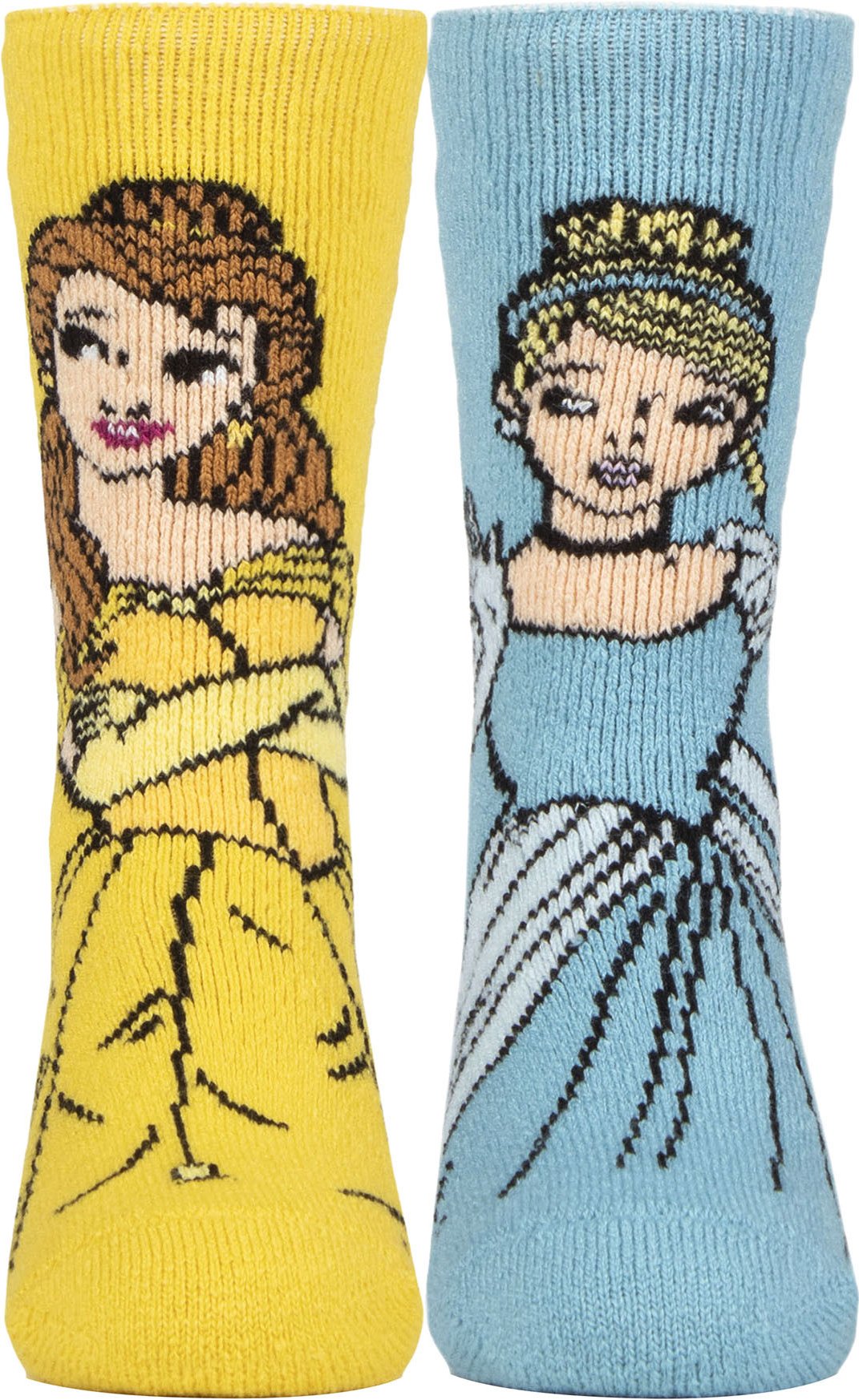 Wärmehalter Lite - Neuheit Disney Prinzessin Socken für Mädchen | Cinderella Ariel Gefrorene Belle - Belle & Cinderella