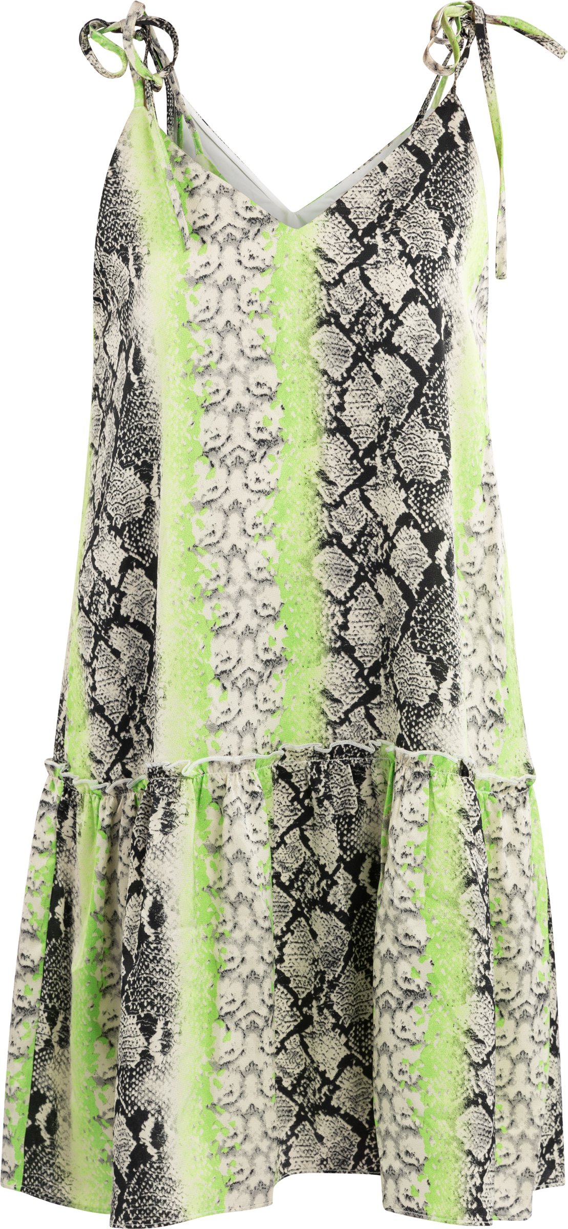 IZIA Minikleid mit Schlangenprint Damen Grün Mehrfarbig