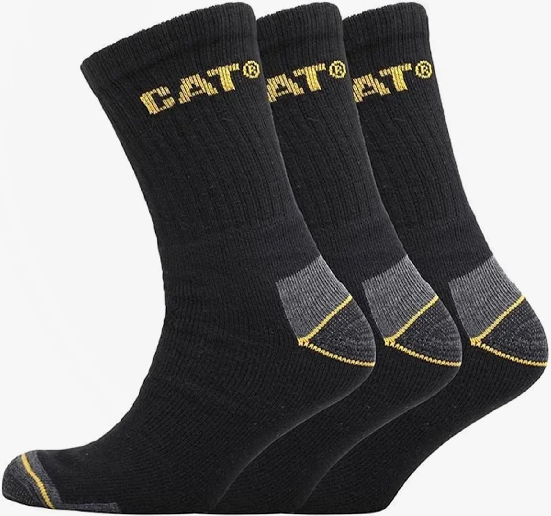 CAT CREW 3ER-PACK Herren Stiefelsocken Schwarz