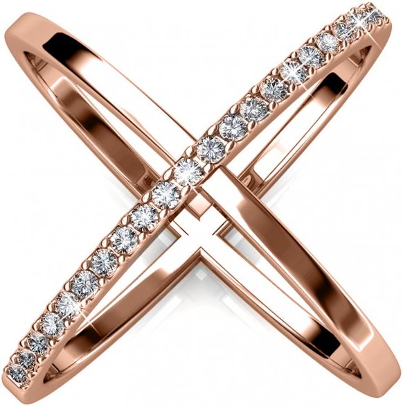 X Duo Ring - Roségold und Kristall
