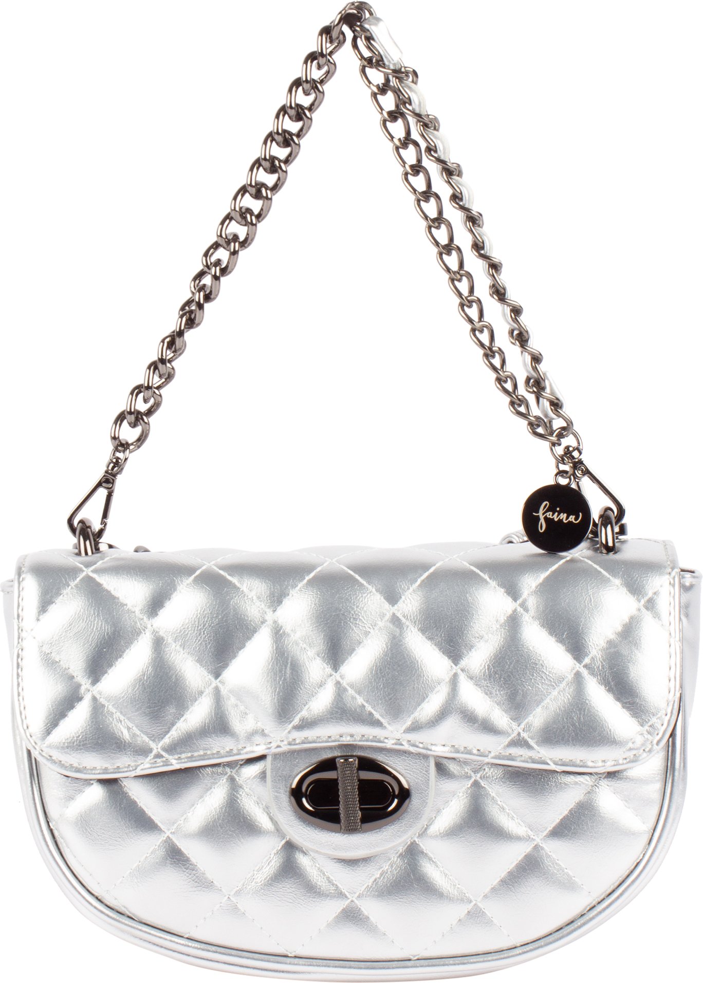Faina Schultertasche im Metallic-Look Damen Silber