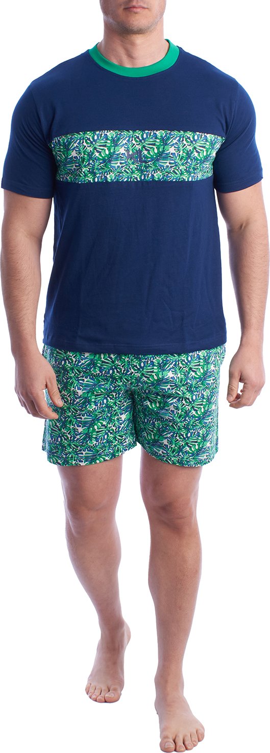 Herren-Pyjama mit kurzen Ärmeln aus 100 % Baumwolle KL30000