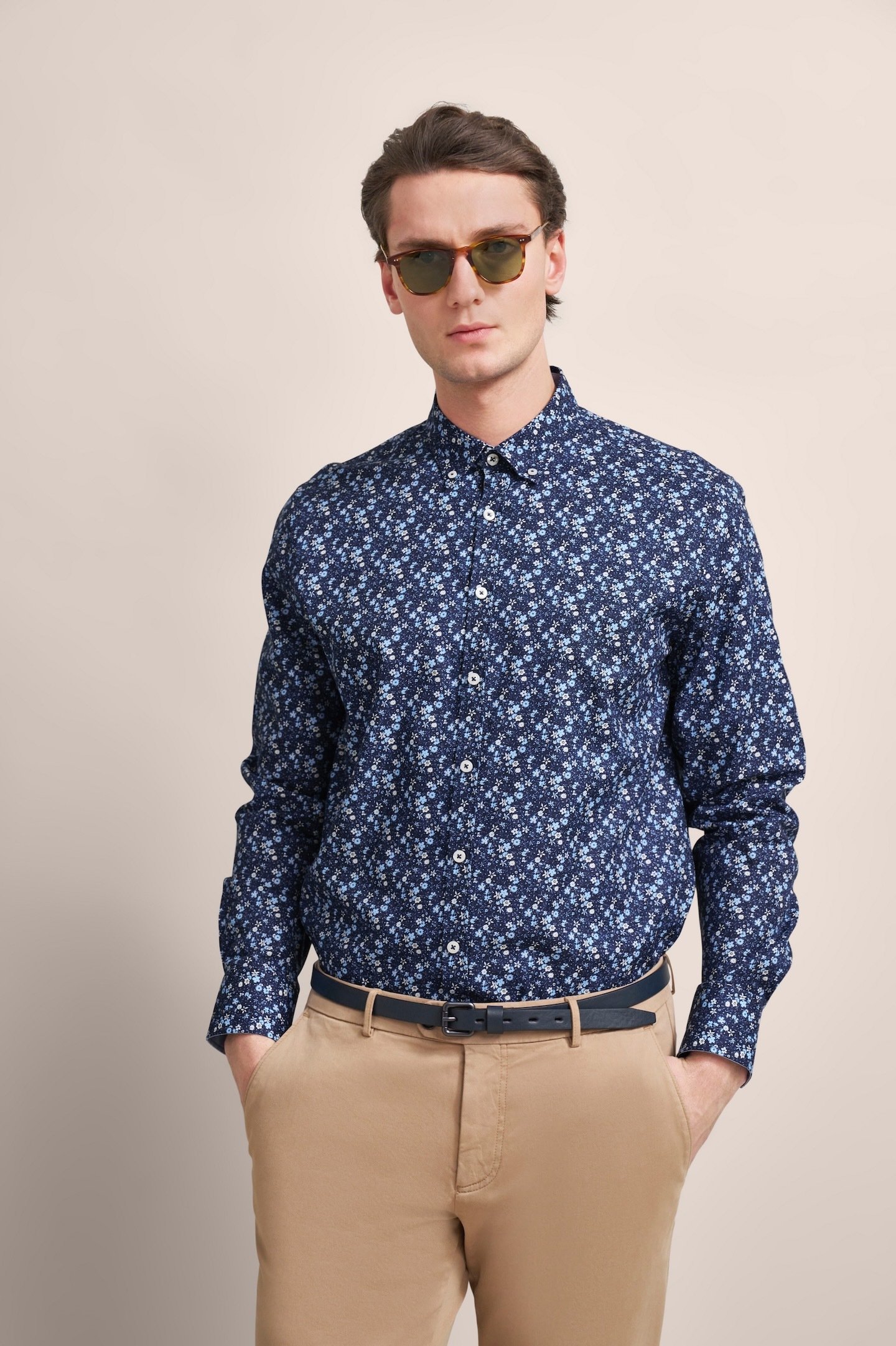 Bugatti Herren Oxfordhemd mit floralem Print