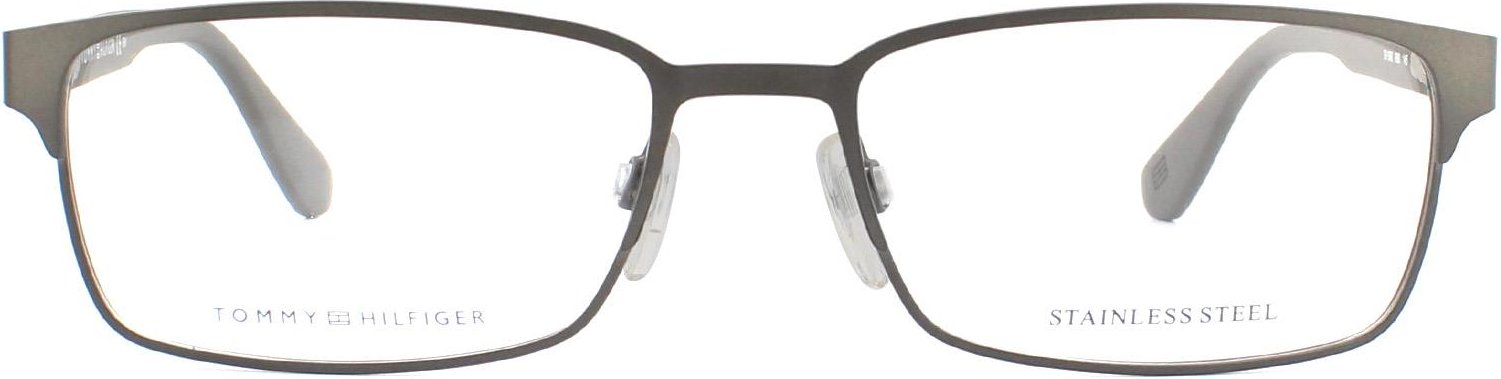 Thumbnail - Tommy Hilfiger Rectangle Mens Matte Dark Ruthenium Brille