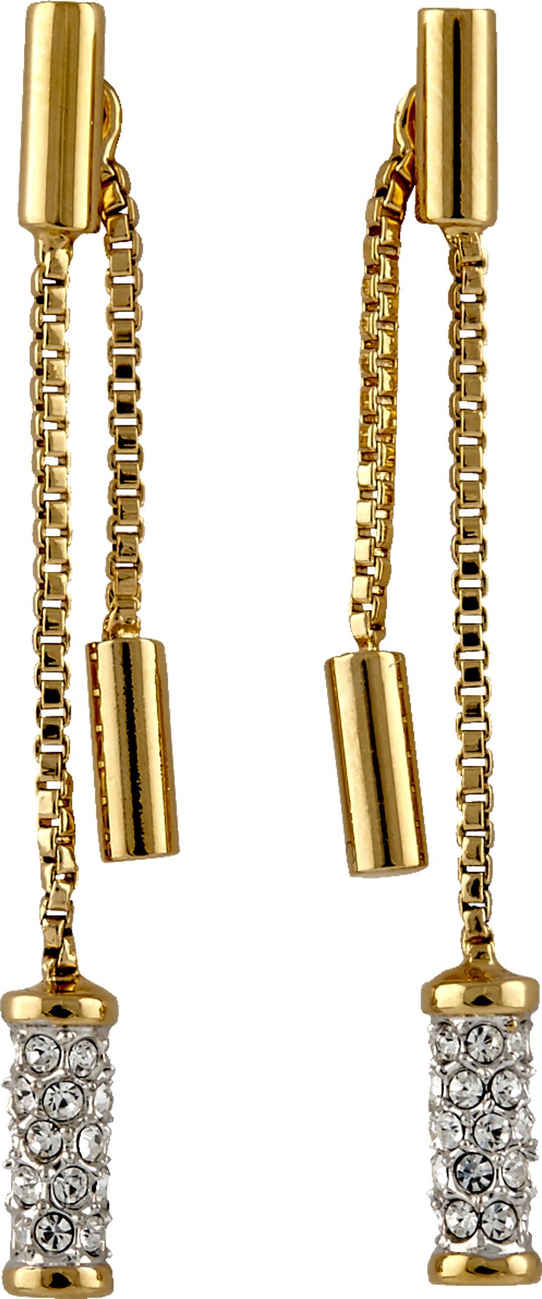 Buckley London Ohrhänger Messing vergoldet mit Kristallen