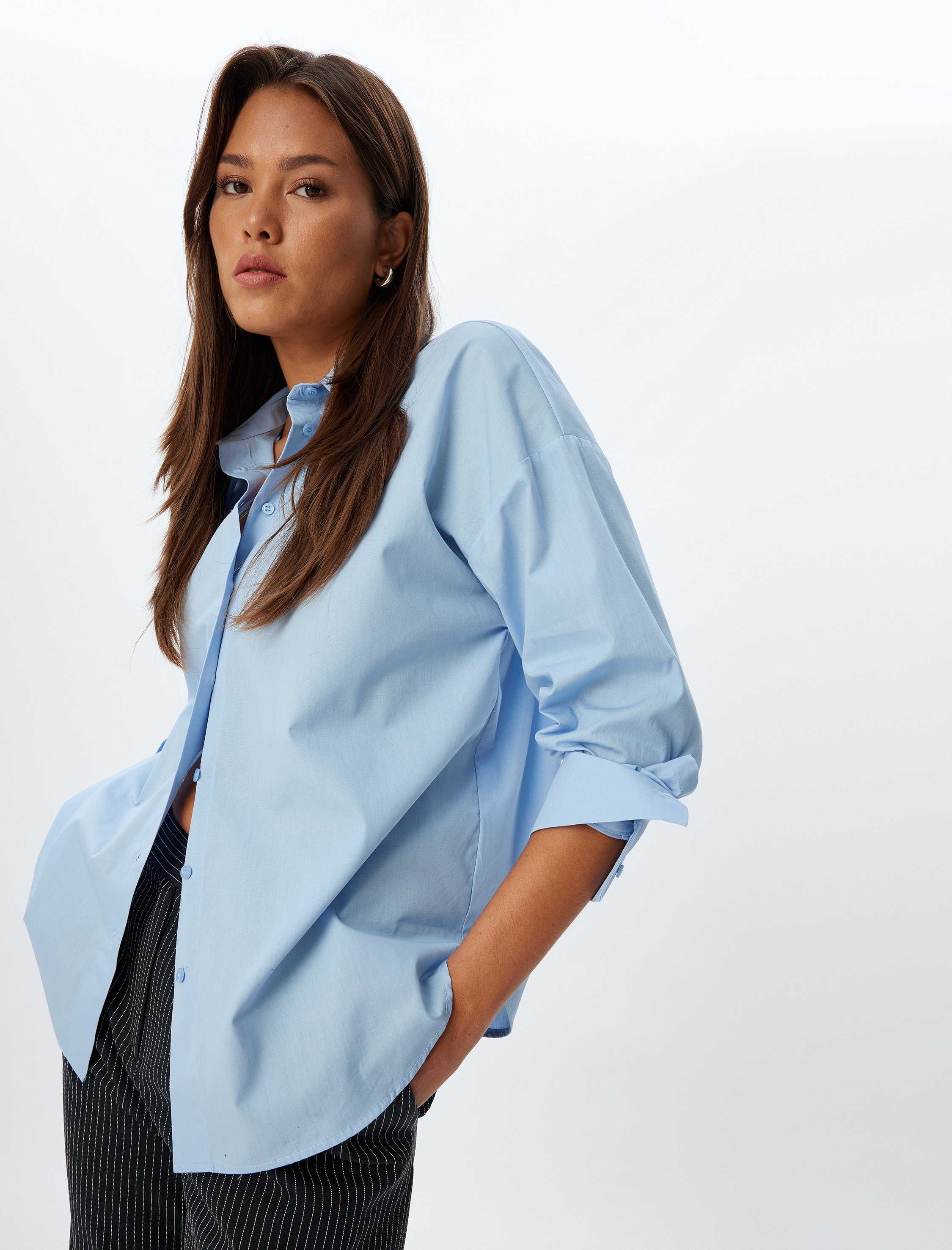 Koton Shirt Jacket Kragen Langärmelig Shirt