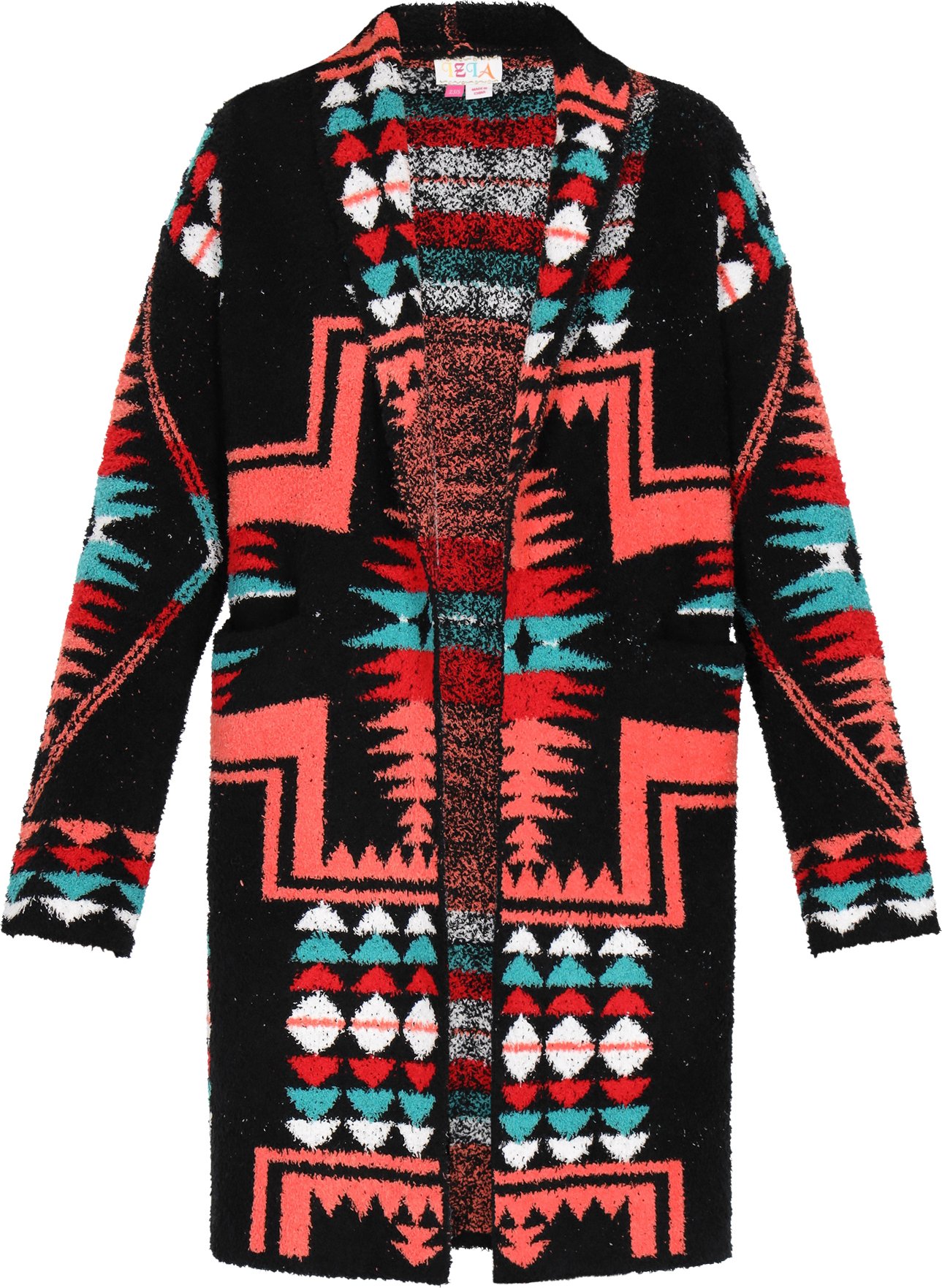 IZIA Strickjacke Frauen schwarz mehrfarbig