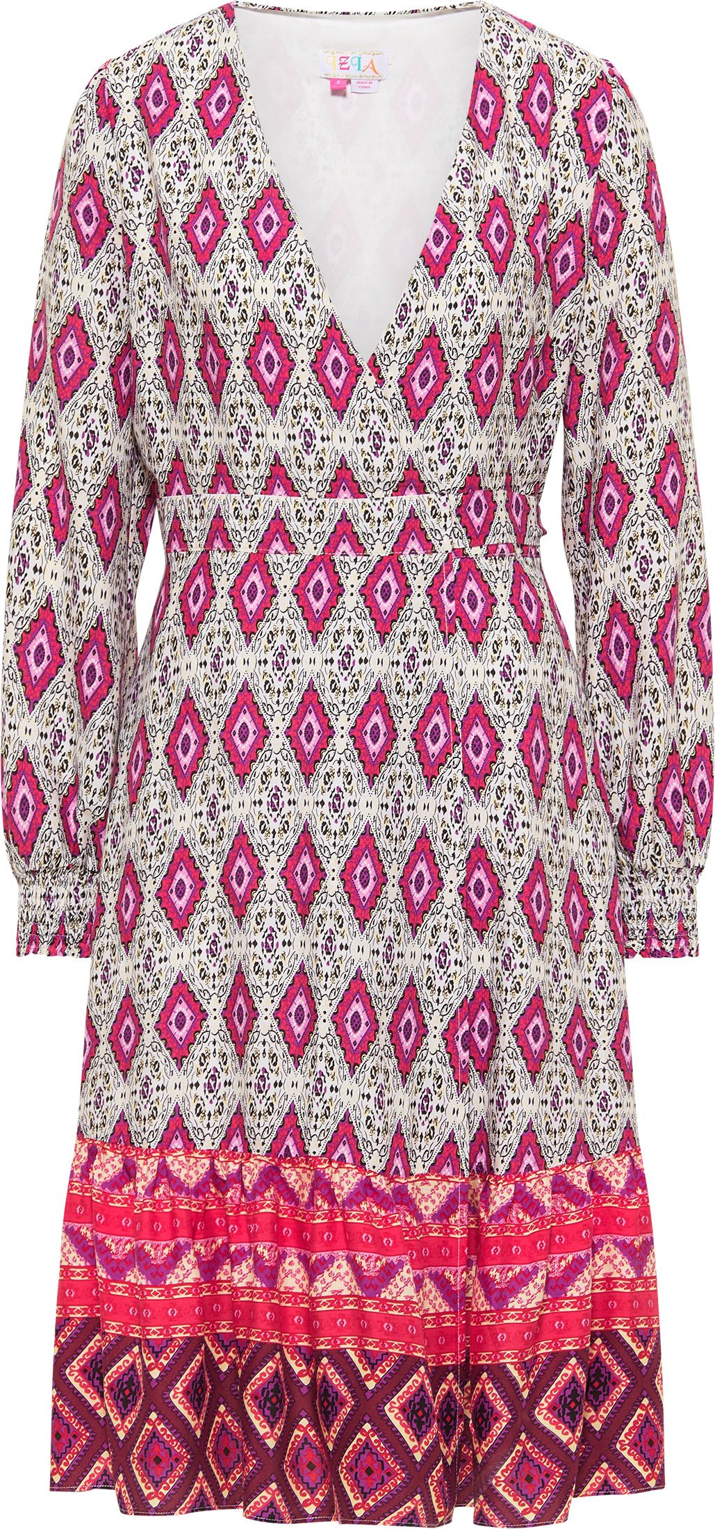 IZIA Wickelkleid Damen Rot Mehrfarbig