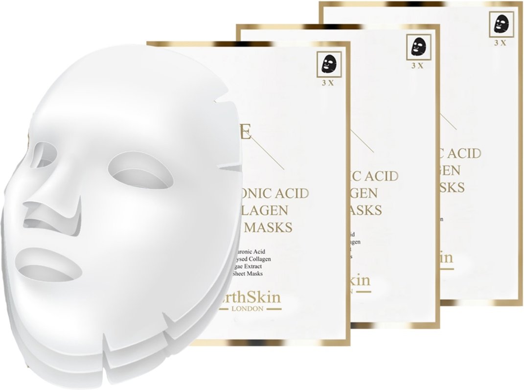 Hyaluronsäure- und Kollagen-Maske - 3 Blatt x 3