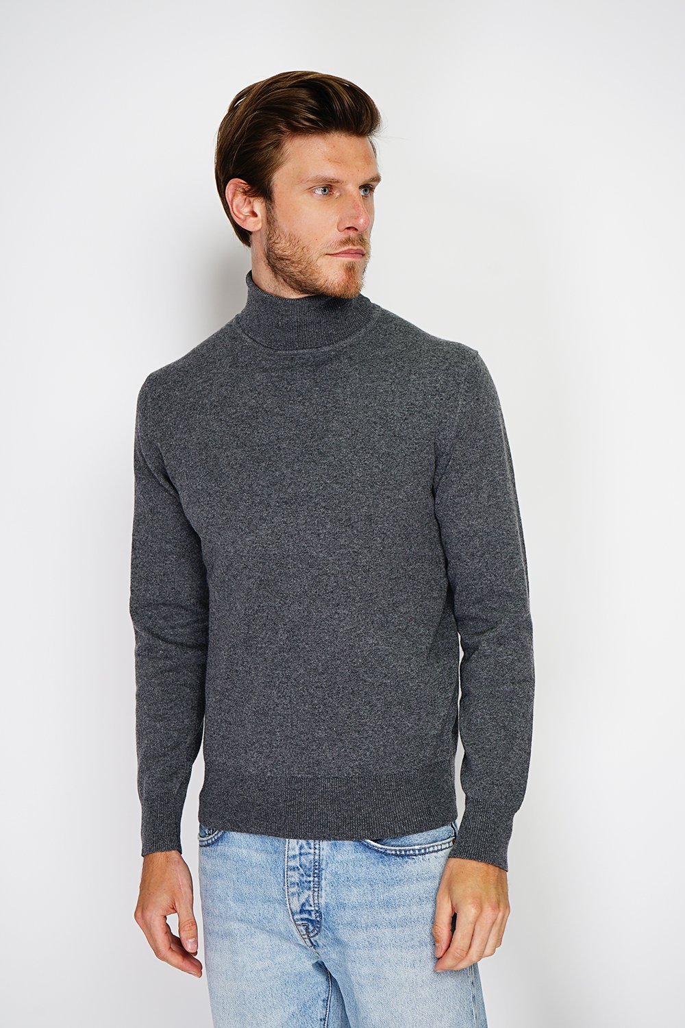 William de Faye – Rollkragenpullover – Dunkelgrau