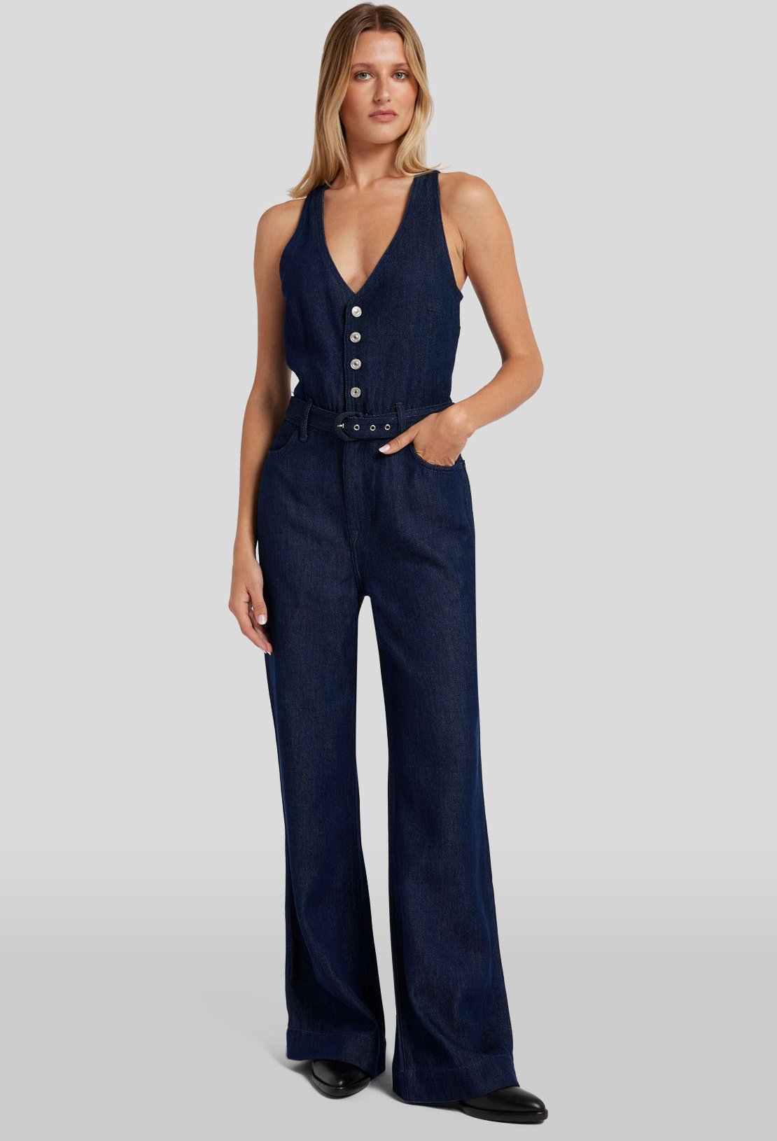 Damen Wide Leg Tailored Jumpsuit