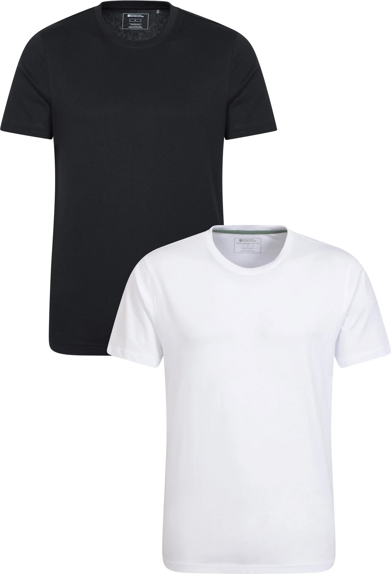 Thumbnail - Mountain Warehouse - "Flint" T-Shirt Rundhalsausschnitt für Herren(2er-Pack) (Weiß/Schwarz)
