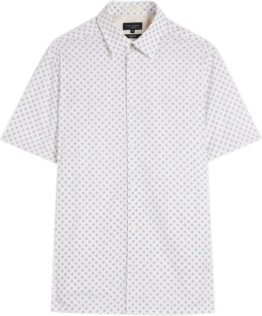 Ted Baker Forter Mens White Geo Print Hemd