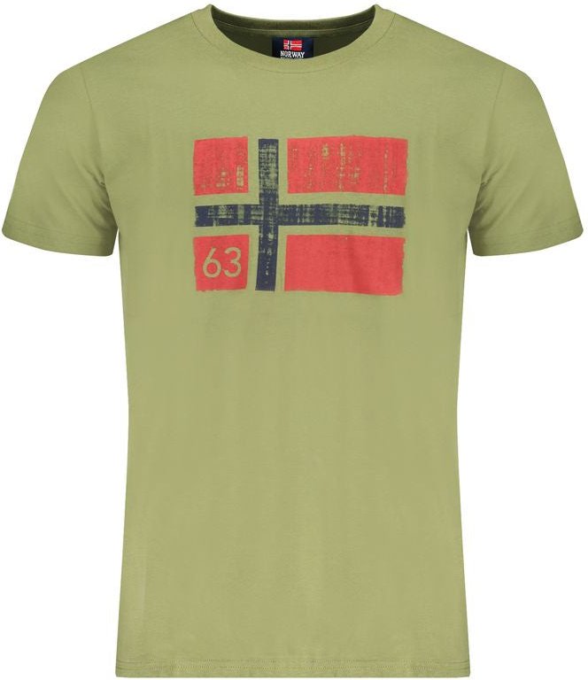 Norwegen 1963 Verde Baumwoll Herren T-Shirt