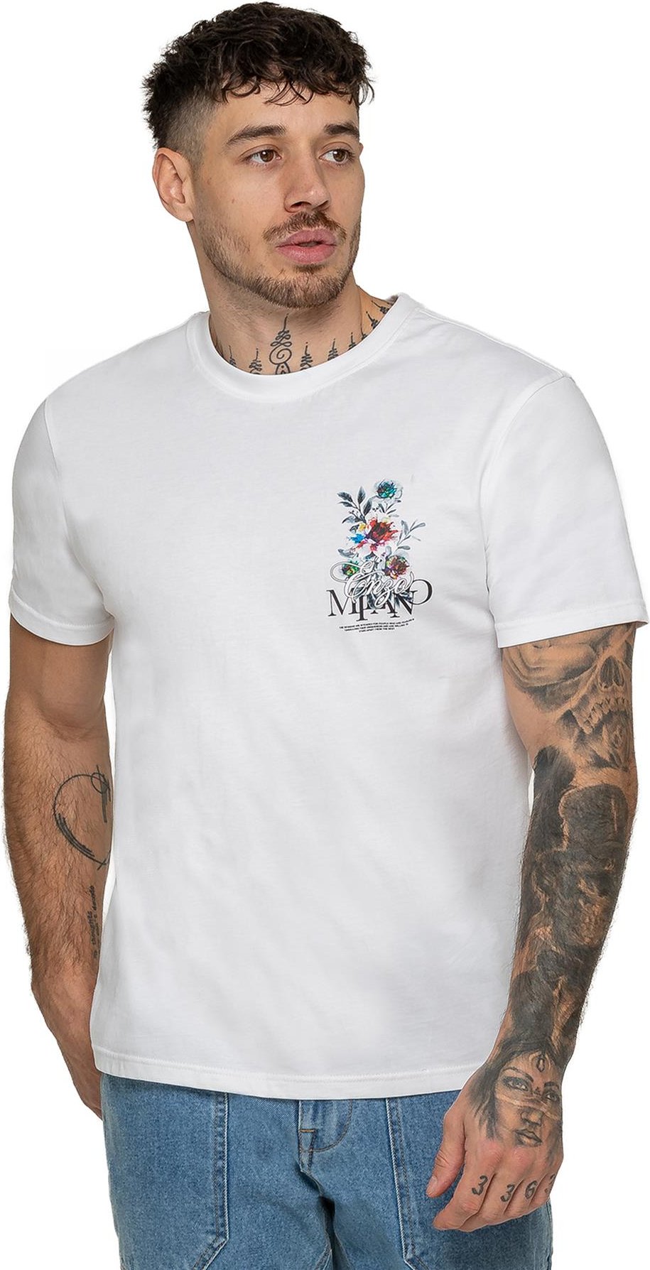 Enzo Milano | Herren T-Shirt mit floralem Grafikdruck