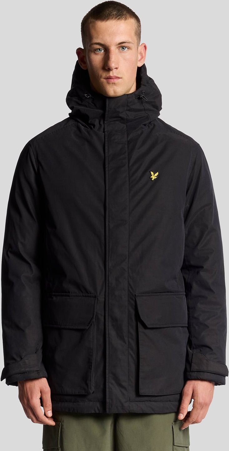 Lyle & Scott Schwerer Parka mit Kapuze – Schwarz