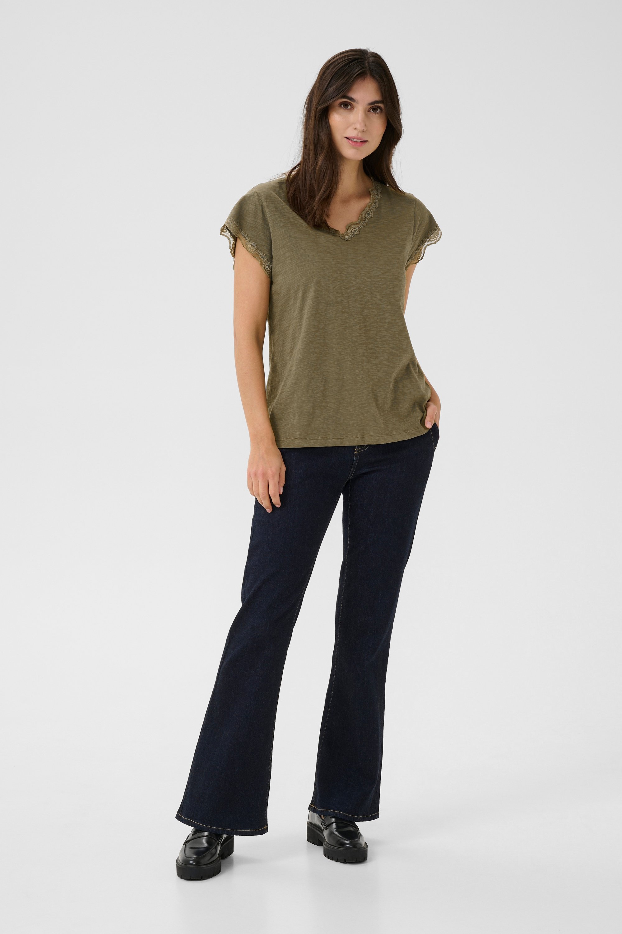 T-Shirt Regular Fit Abgebranntes Olivgrün olive