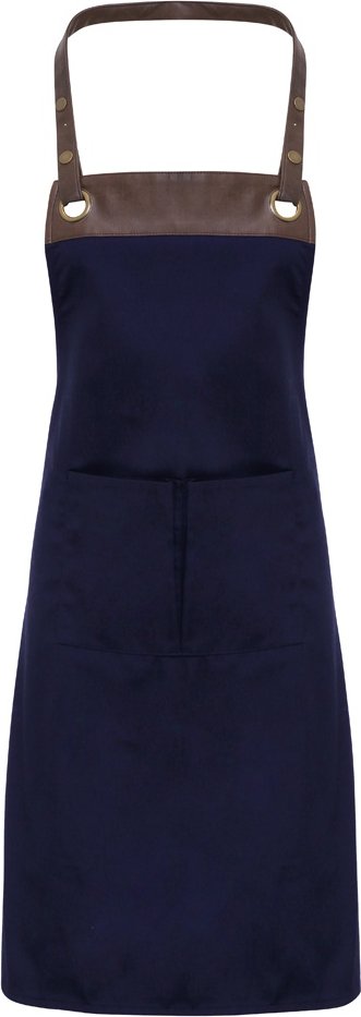 Premier Espresso-Latzschürze (Marine/Braun)