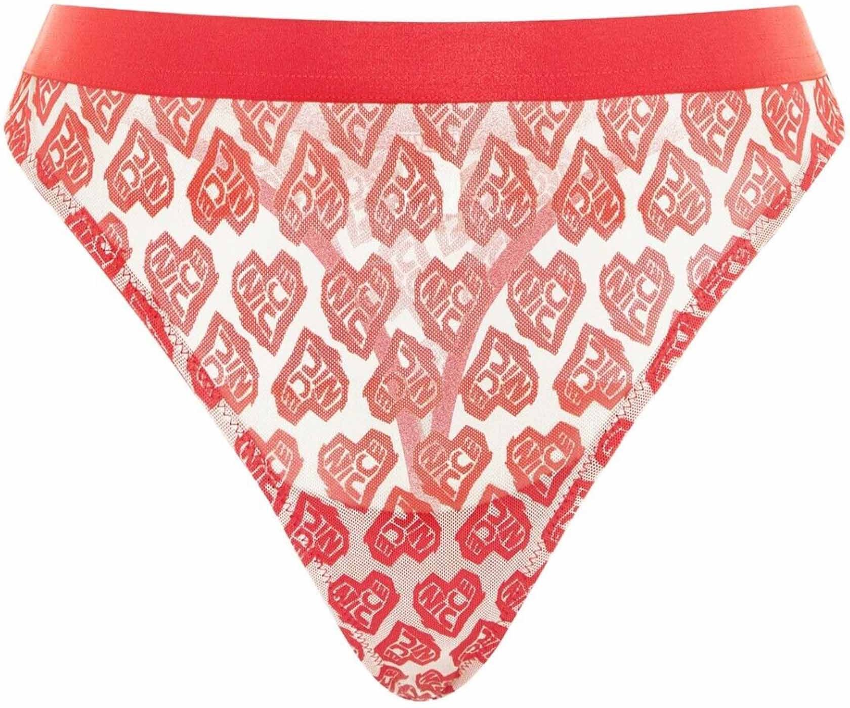 Nicce kontrastierende weiße/rote Frauen Aop Heart Tanga Unterwäsche 211 2 15 10 0469