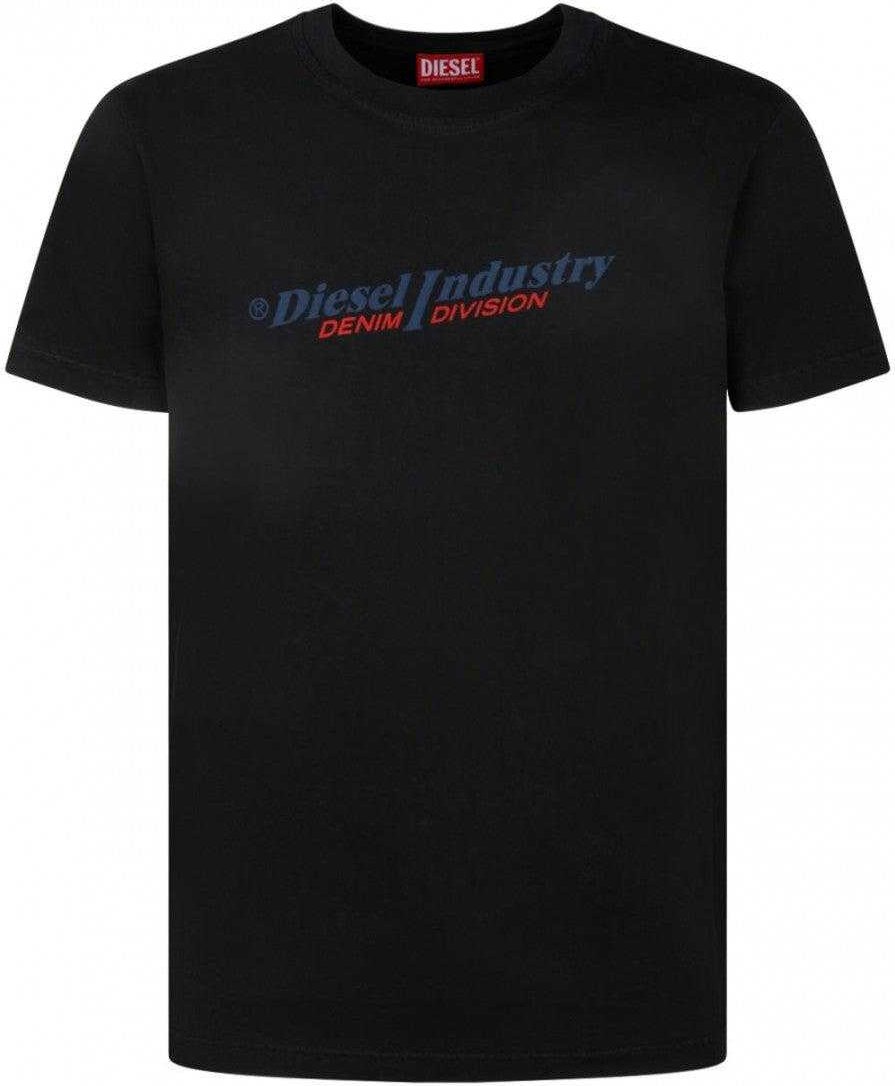 Diesel Unisex Erwachsenen Branchen Denim Division Logo T-Shirt (Schwarz)