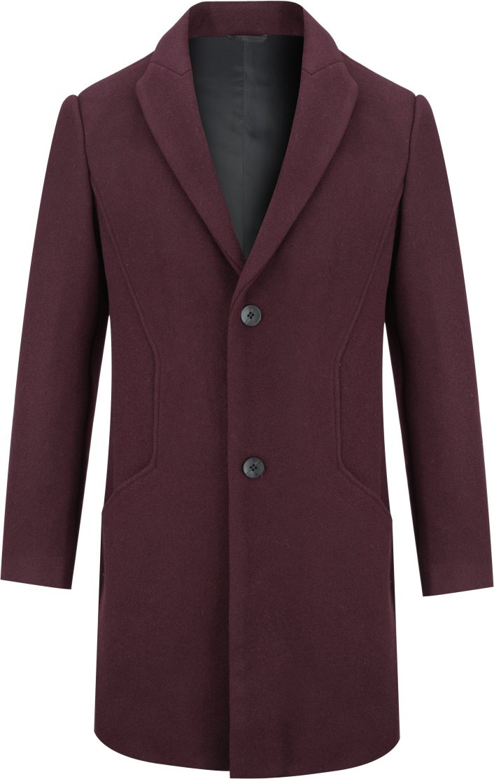 Herren Lang Slim Fit Winter Warm Business Wollmantel Rot