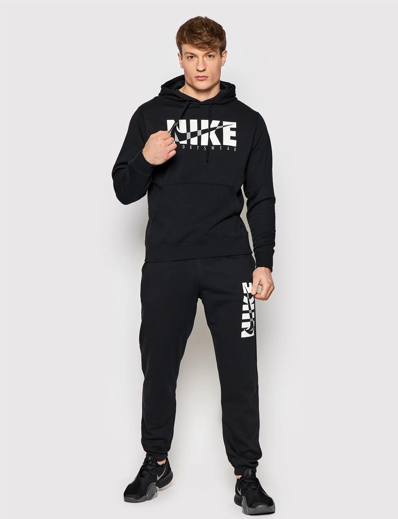 Thumbnail - Nike Herren Fleece-Kapuzenpullover-Trainingsanzug in Schwarz