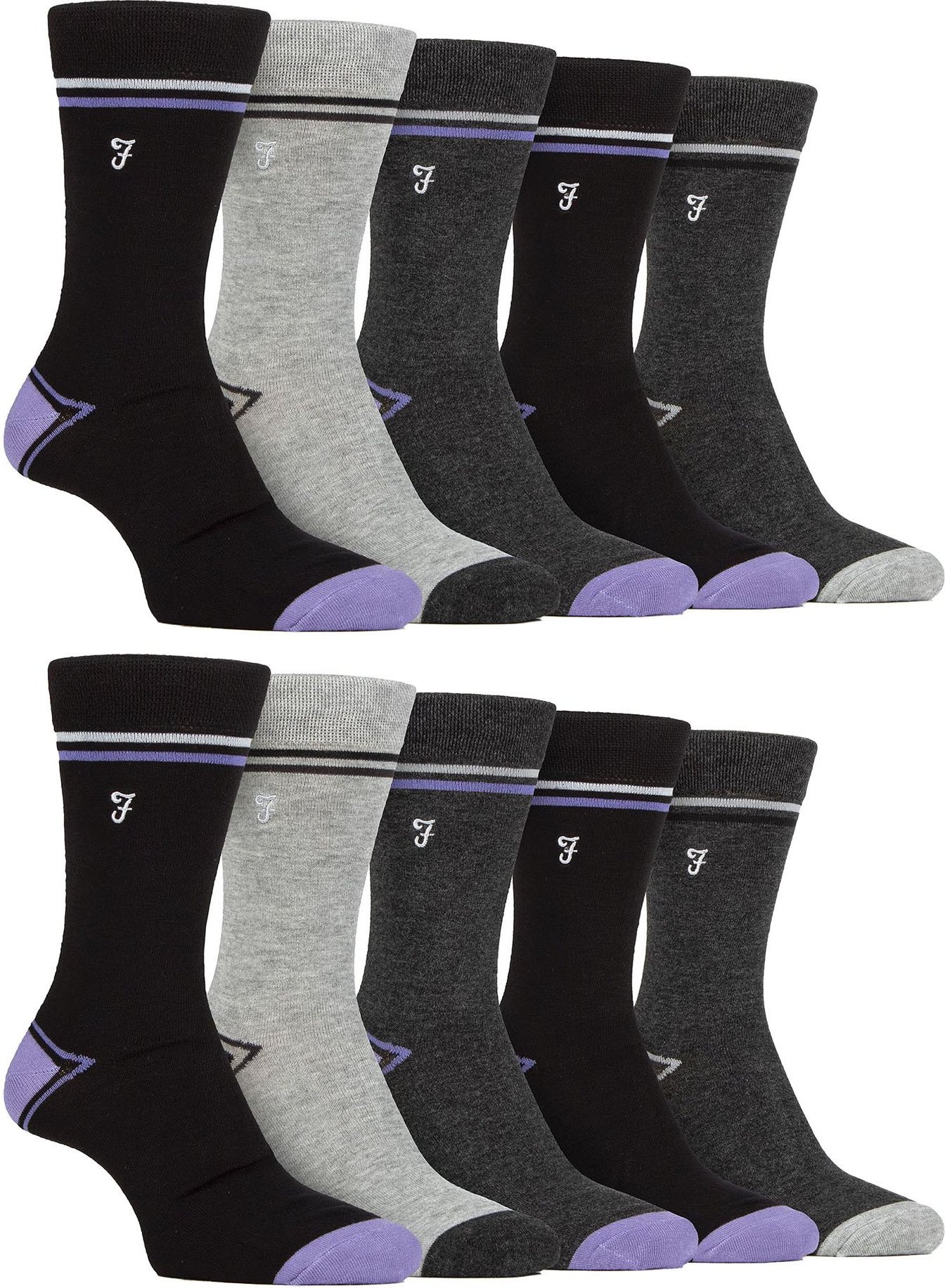 Herren 10er-Pack bunte Bambussocken