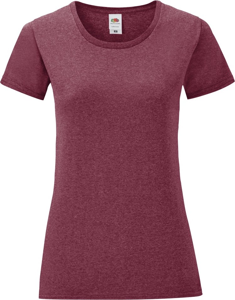 Fruit Of The Loom Womens/Ladies Iconic T-Shirt (Heather Burgundy)
