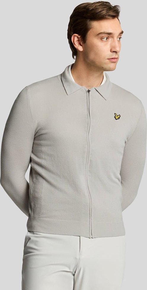 Thumbnail - Lyle & Scott Golf Leichte Strickjacke mit Kragen - Grau