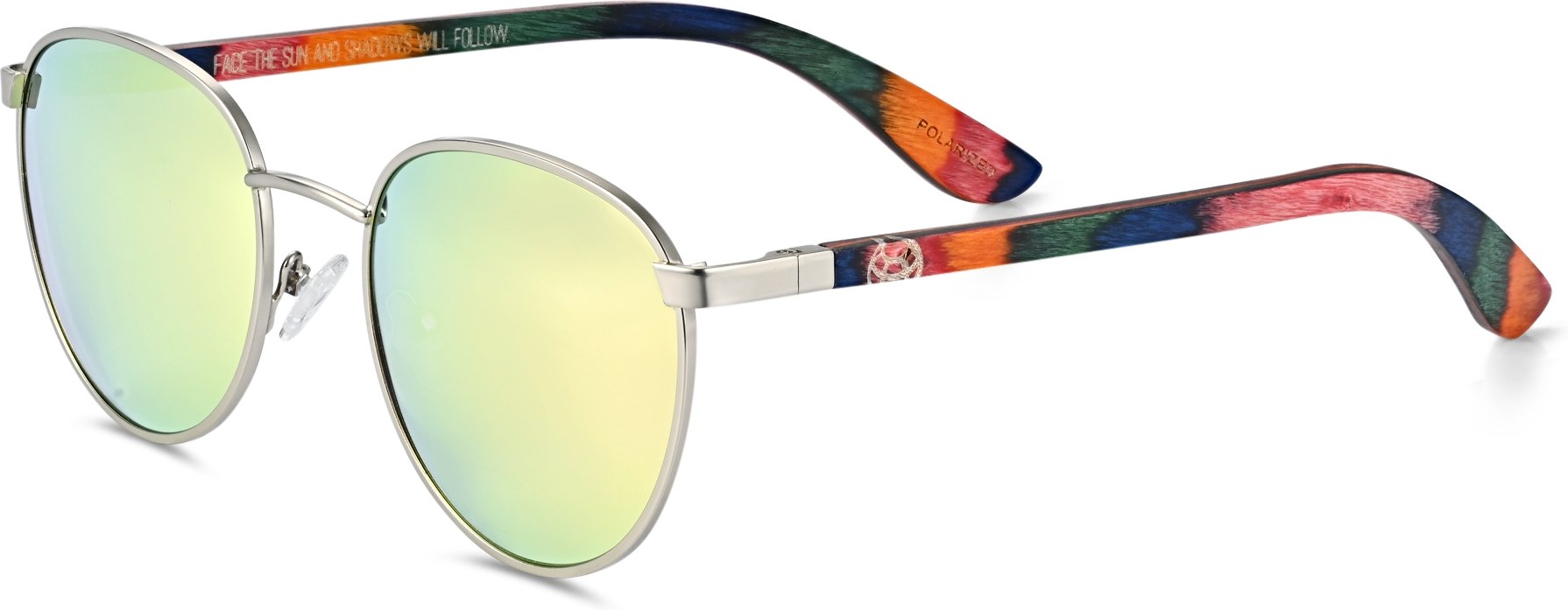 Earth Wood Boracay Polarisierte Sonnenbrille - Regenbogen/Grün