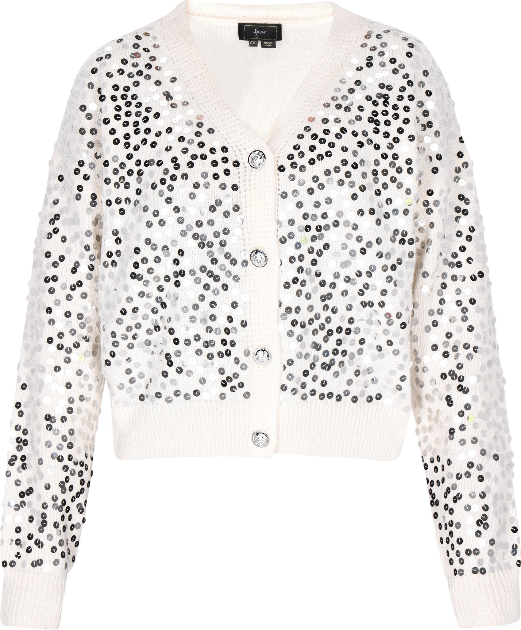 Faina Strickjacke Damen Wollweiß