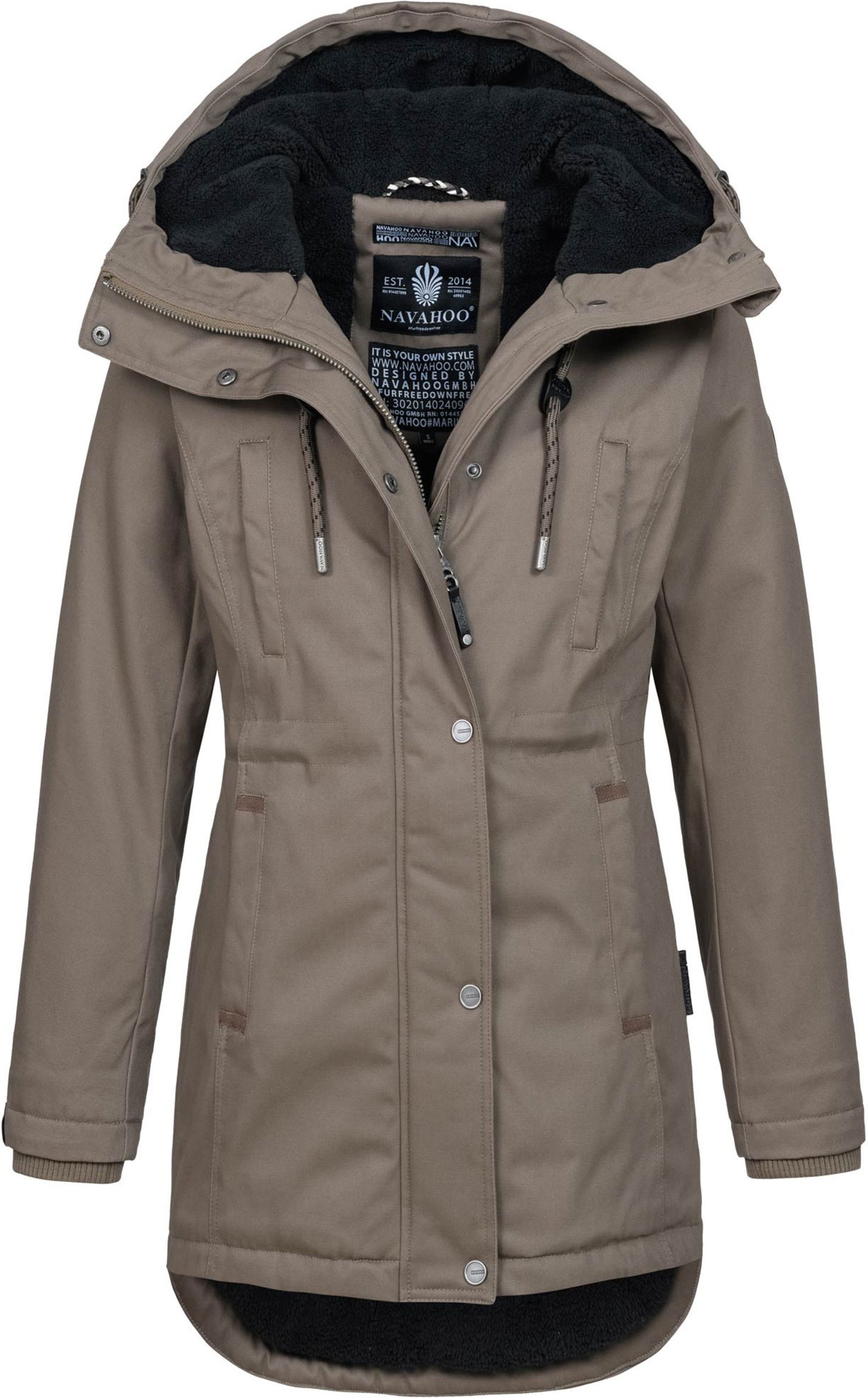 Navahoo Winterfunke Damen Winterjacke mit Teddyfellfutter