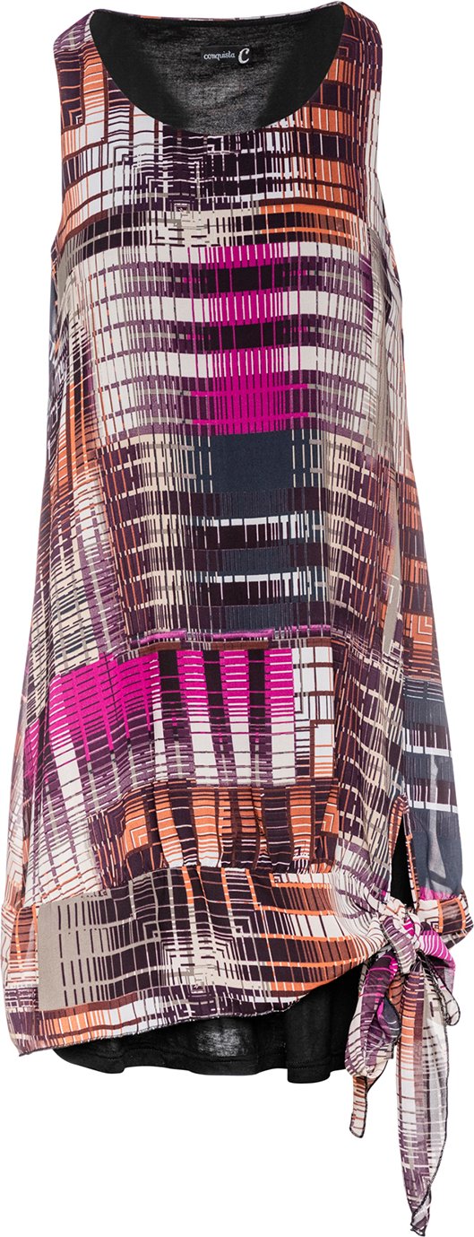 Ärmelloses doppellagiges Voile-Kleid