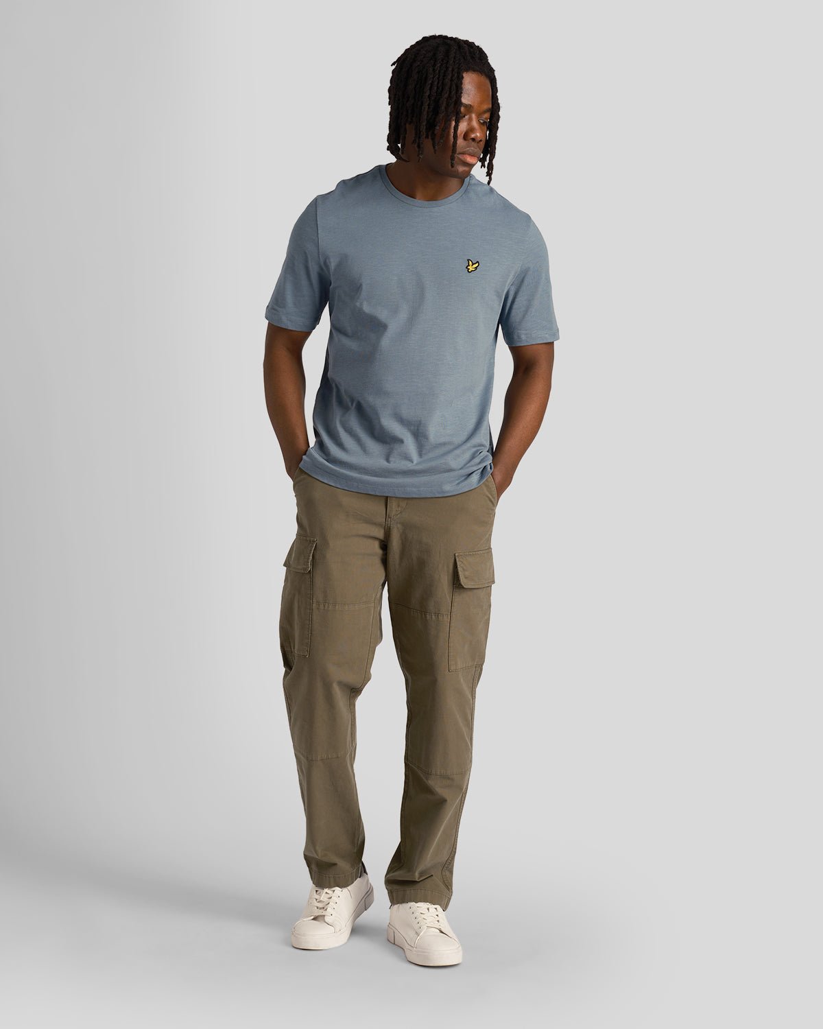 Lyle & Scott Grobstrick-Slub-T-Shirt für Herren in Blau