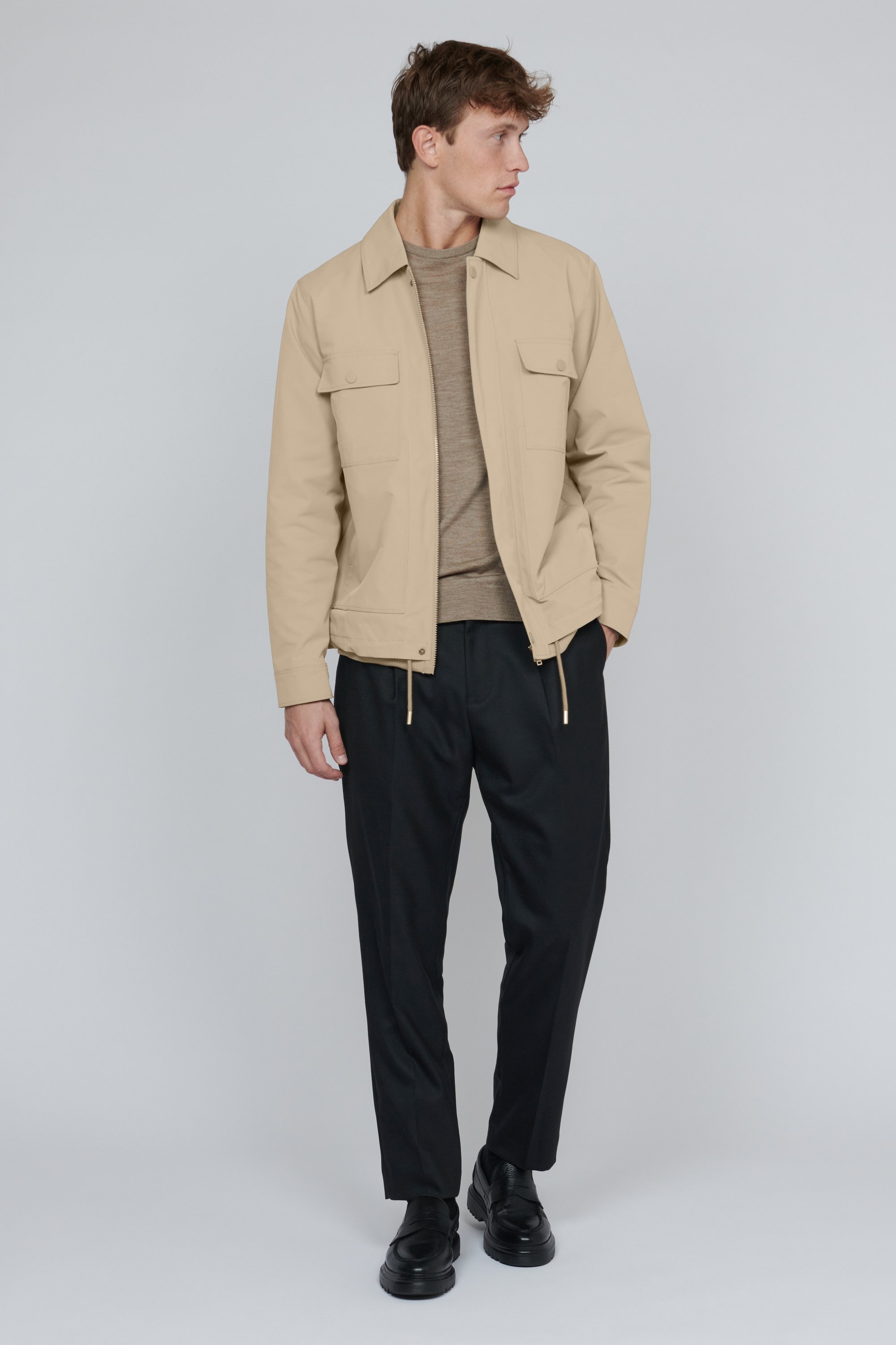 Jacke Gerade Passform beige