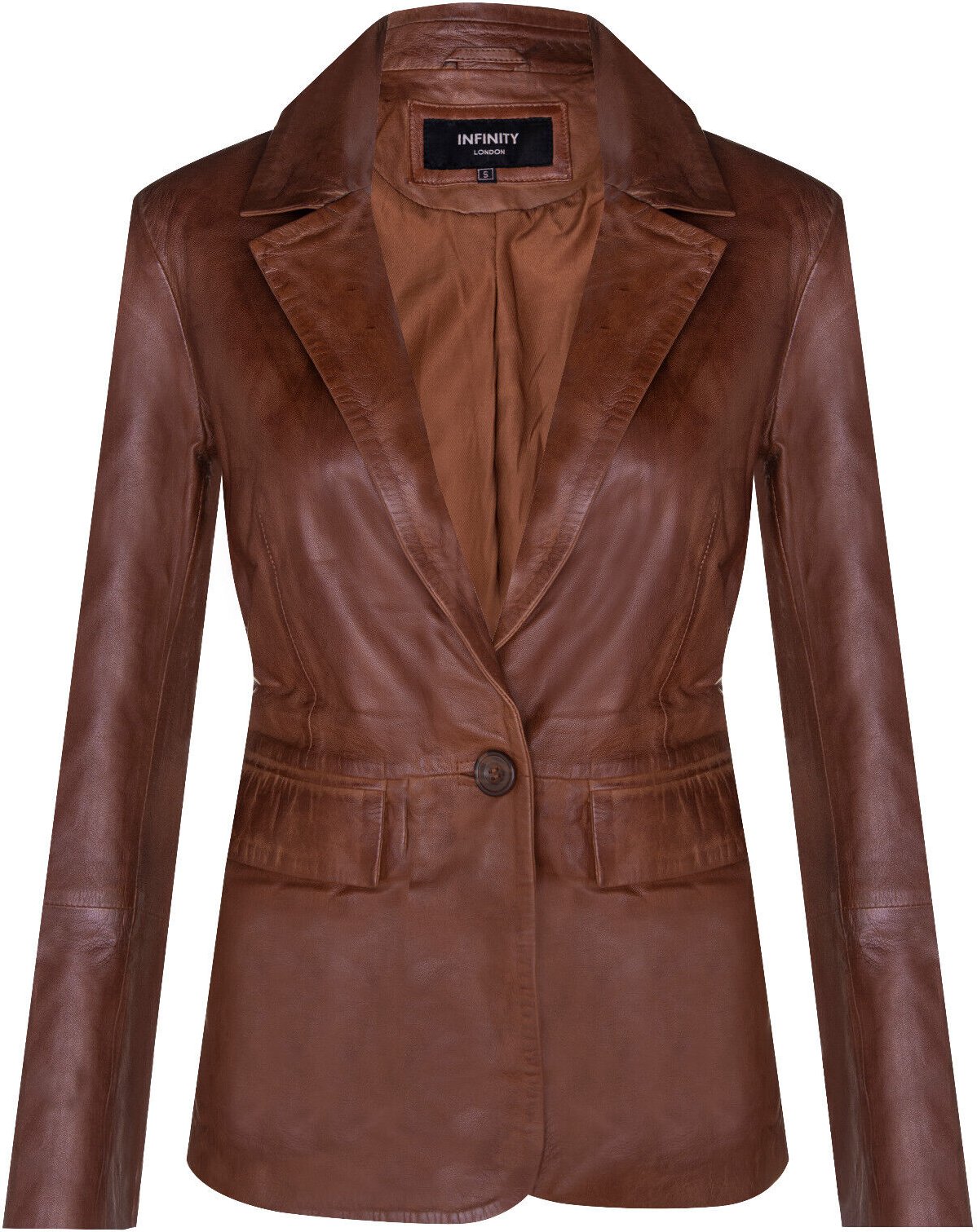 Ein-Knopf-Blazer für Damen aus Leder – Newhaven