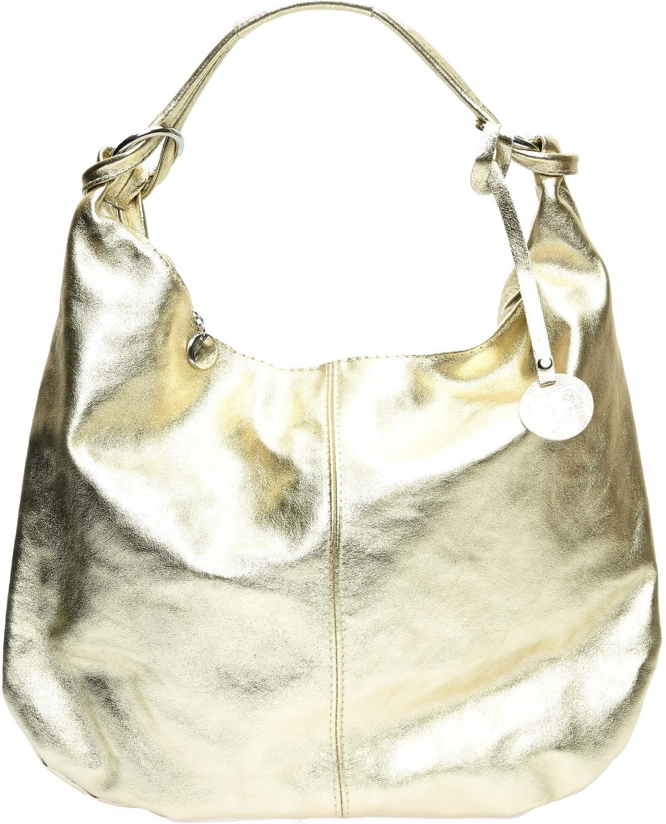Carla Ferreri Goldene Lederhandtasche
