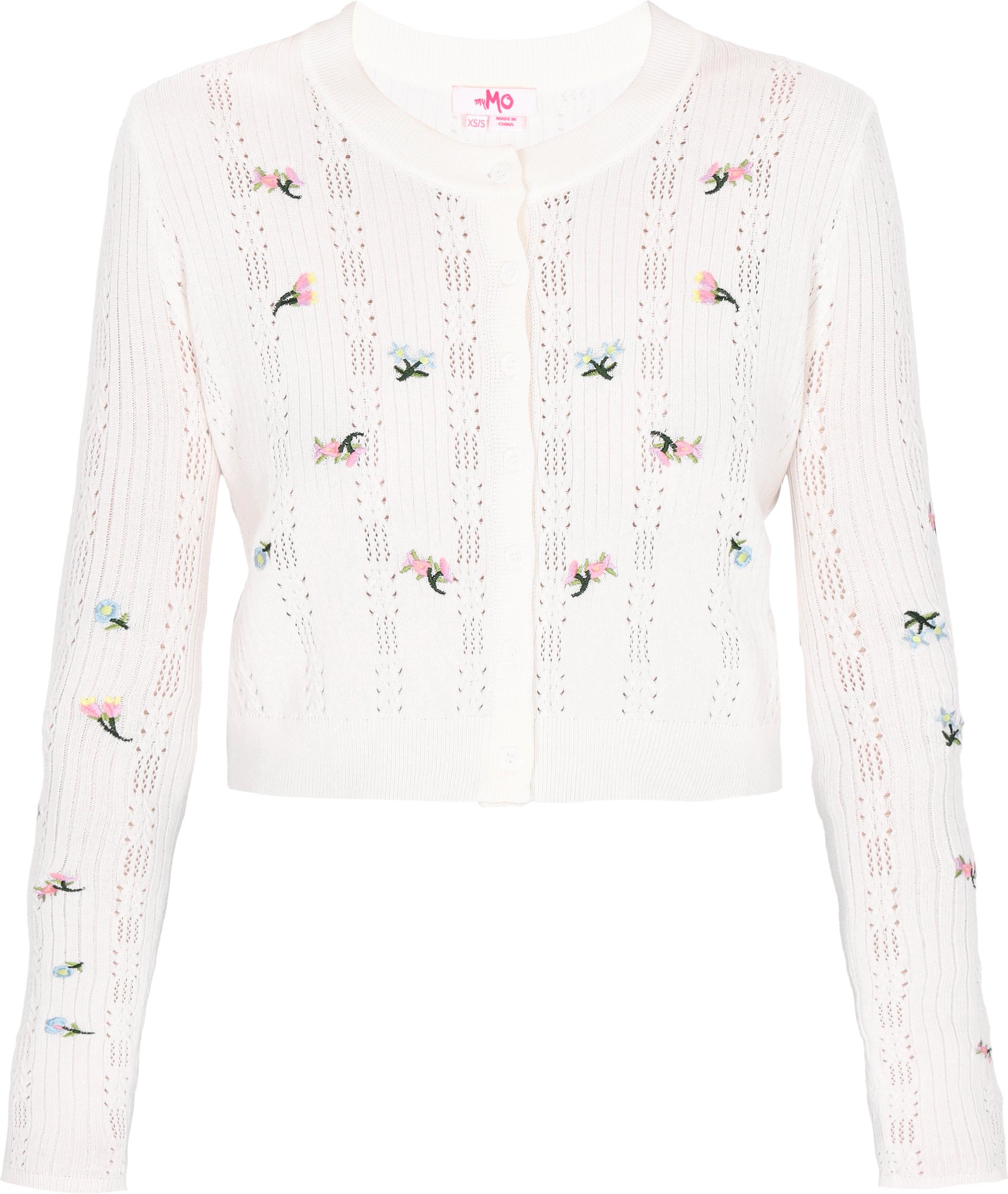 Mymo Strickjacke Frauen Weiß