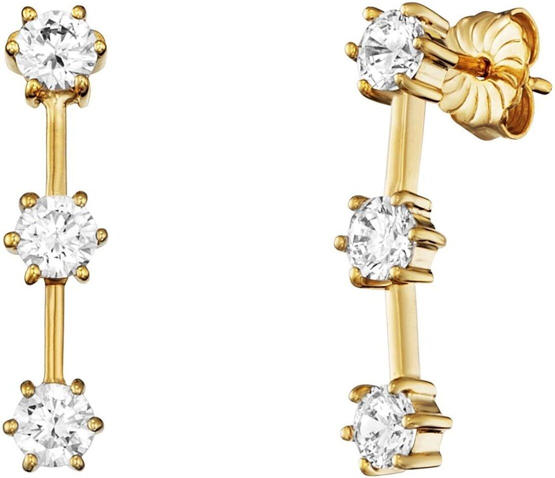 Julie Julsen Ohrstecker 925 Silber vergoldet Zirkonia weiß