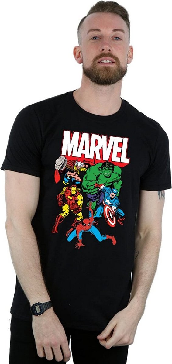 Marvel - "Hero Group" T-Shirt für Herren (Schwarz)