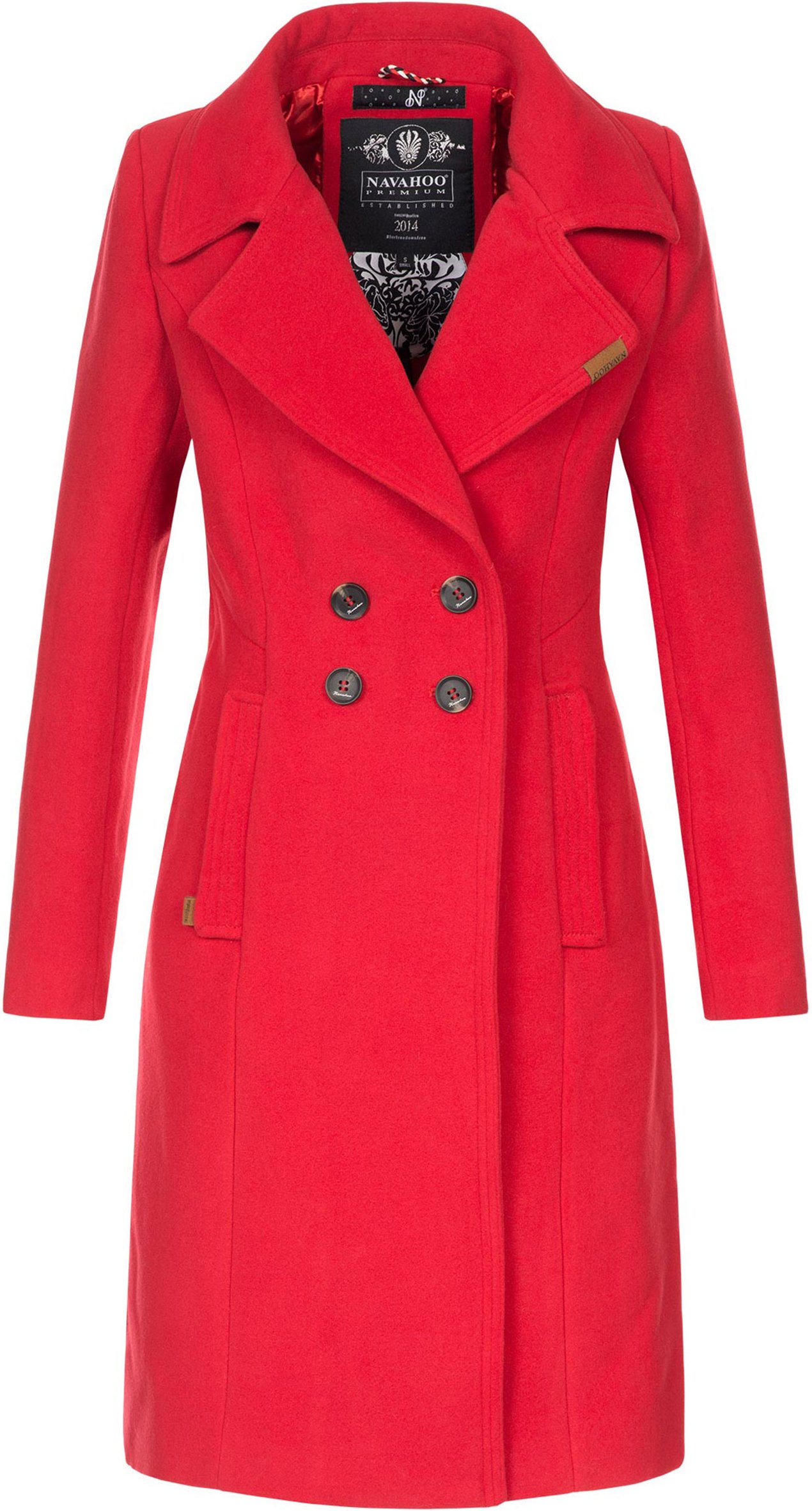 Navahoo Damen Trenchcoat Wooly – Premium Wintermantel mit Eleganter Passform