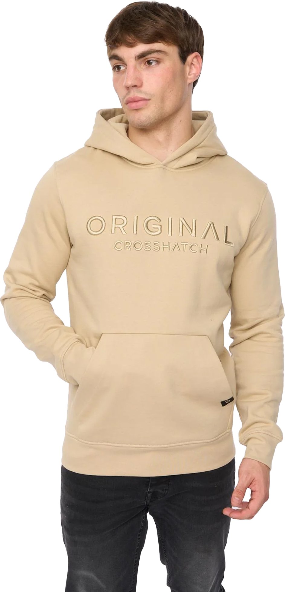 Crosshatch - "Haromere" Kapuzenpullover für Herren (Steinfarben)