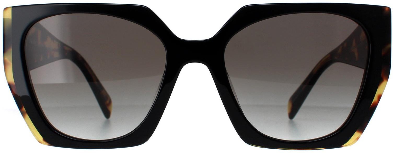 Prada Rectangle Womens Schwarz und Medium Tortoise Hellgrau Gradient PR15WS