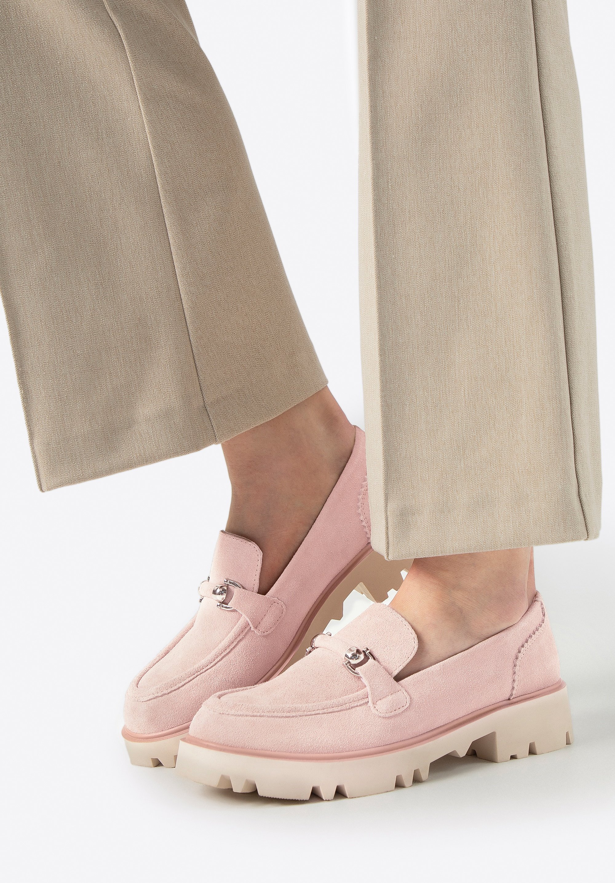 Wittchen Damen-Wildlederslipper mit Schnalle, Rosa