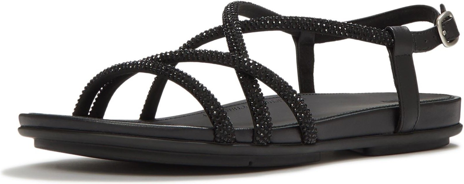 Fitflop Fino Zehentrenner Leder Damen Sandalen All Black